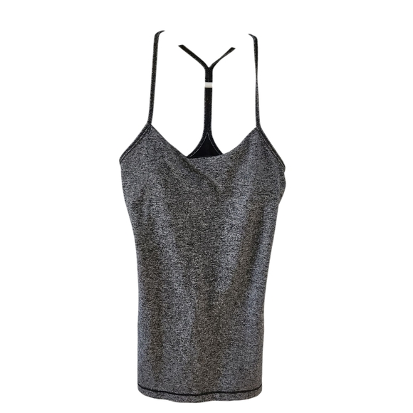 LULULEMON Power Y Tank *Luon Heathered Black size 4 - Picture 4 of 12